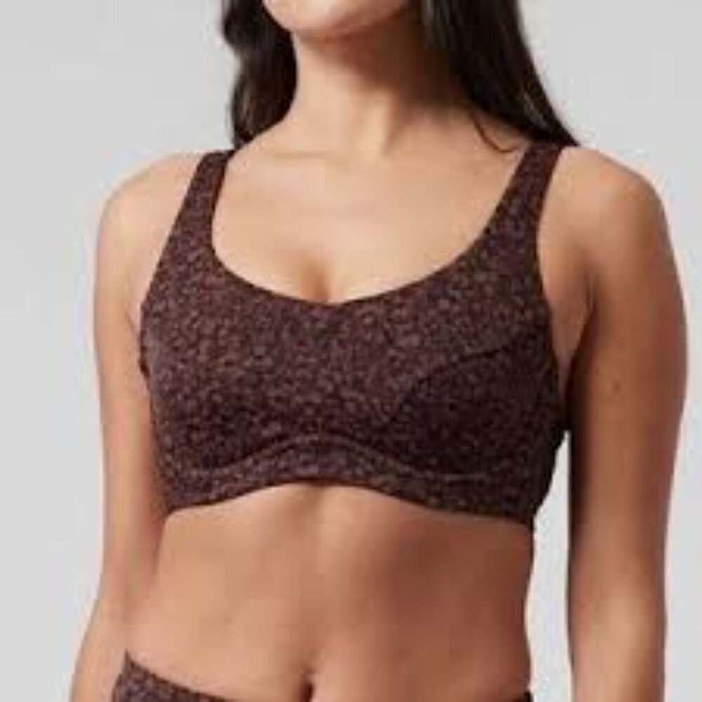 NWT Athleta Bondi Bra Cup Bikini Top, Decadent Chocolate, Size 34D/DD
